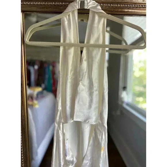 Natalie Rolt Effie Silk Bias Cut Mini Halter Dress in White Size 8 NEW NWT* - Picture 8 of 11